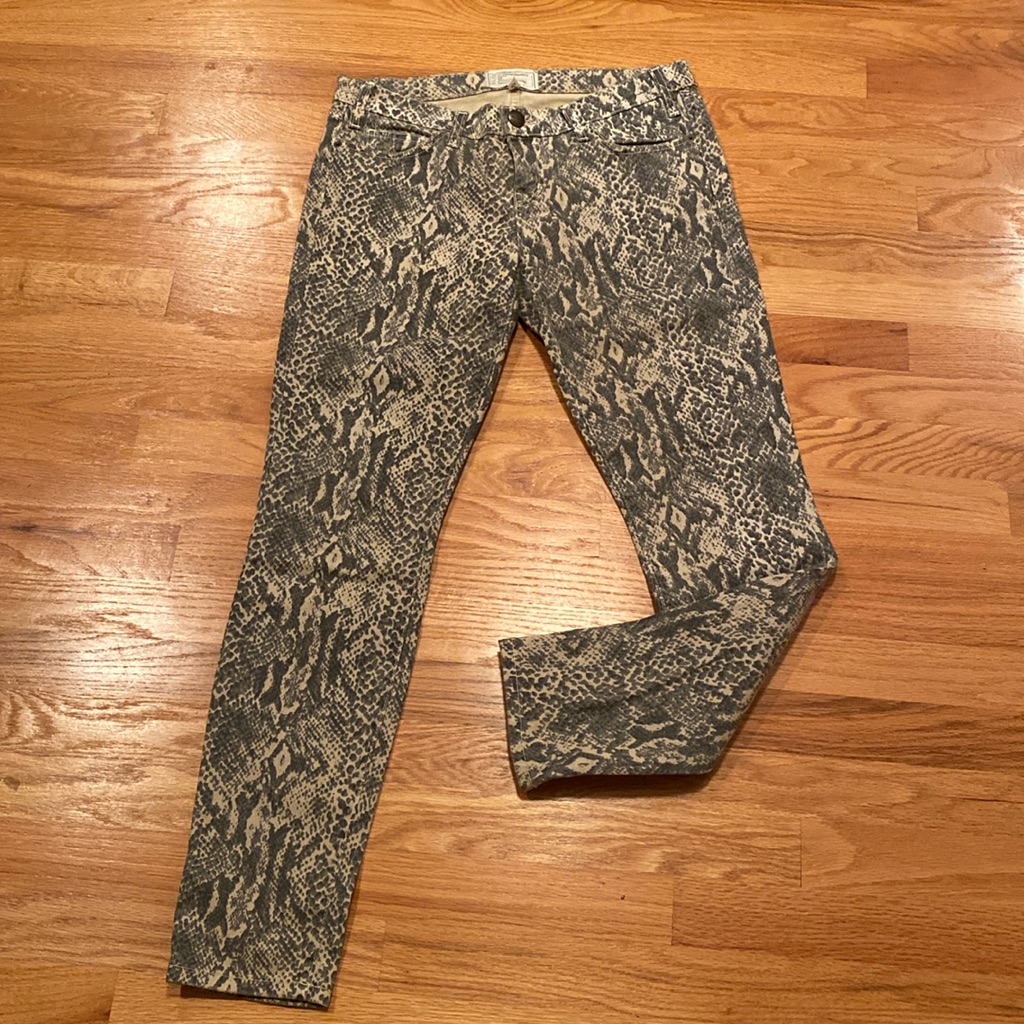 Current/Elliott The Ankle Skinny Jeans Snakeskin Print